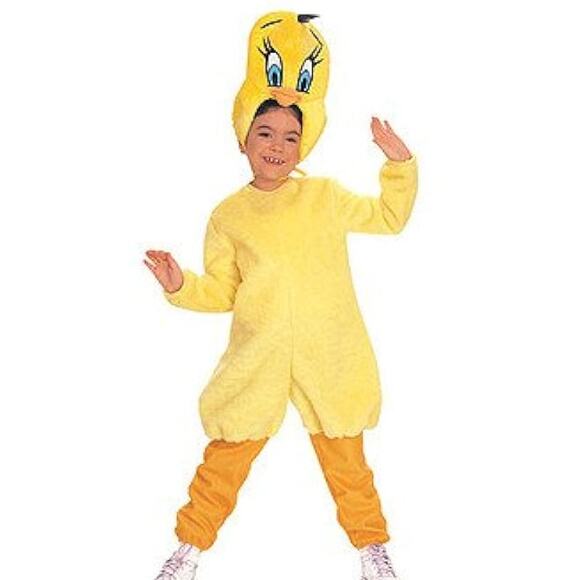 Vintage Rubie's Tweety Bird Looney Tunes Deluxe Costume Child Small 4-6 New - Picture 1 of 11